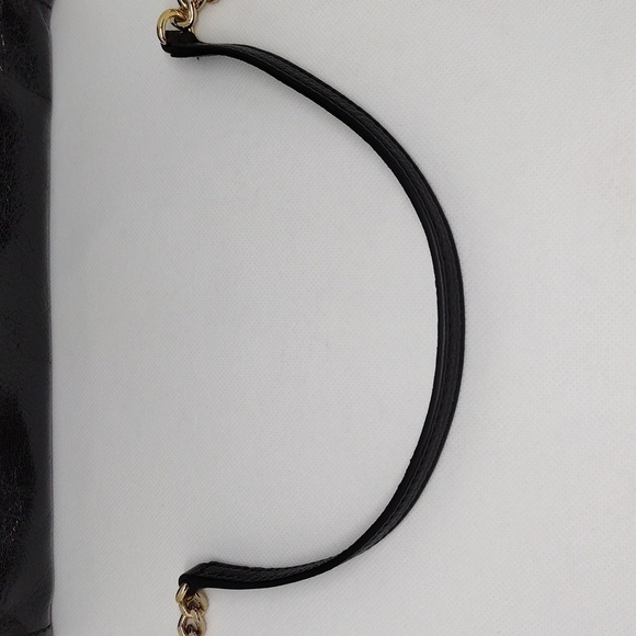 Michael Kors Naomi Black Leather Clutch with Detachable Gold Chain Strap - Picture 3 of 14